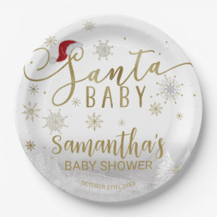 Santa Baby Weihnachts Winter Baby Dusche Pappteller