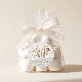 Santa Baby Weihnachts Winter Baby Dusche Runder Aufkleber