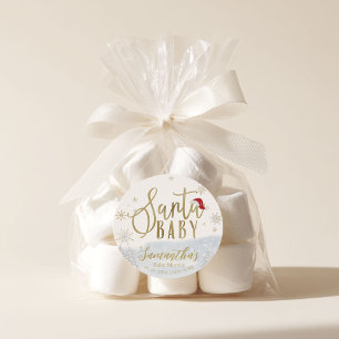 Santa Baby Weihnachts Winter Baby Dusche Runder Aufkleber