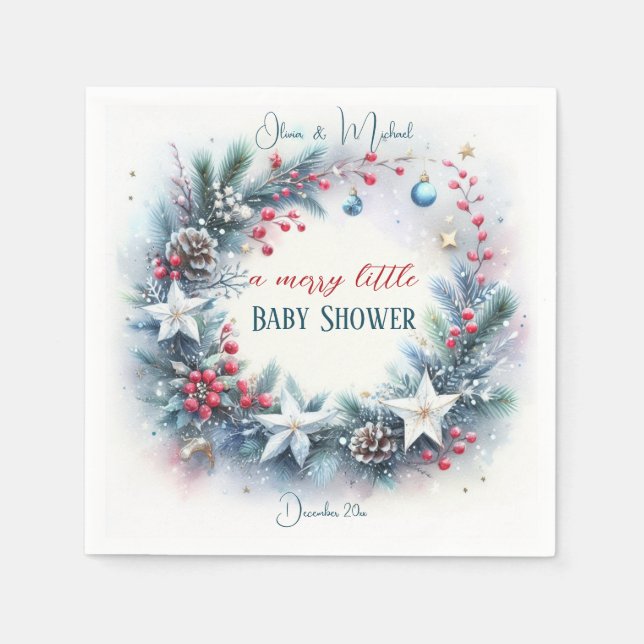 Santa Baby Weihnachts Winter Baby Dusche Serviette (Vorderseite)