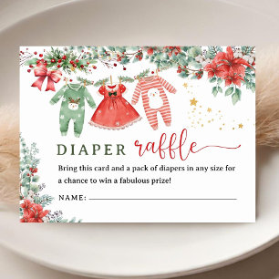Santa Baby WeihnachtsBaby Duschdusche Windeln Raff Begleitkarte