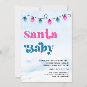 Santa Baby Weihnachtsbeleuchtung Gender Reveal Einladung