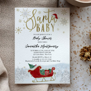 Santa Baby Weihnachtsbudget-Baby-Shower-Einladung
