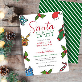 Santa Baby Weihnachtsgeschlecht Neutral Baby Dusch Einladung