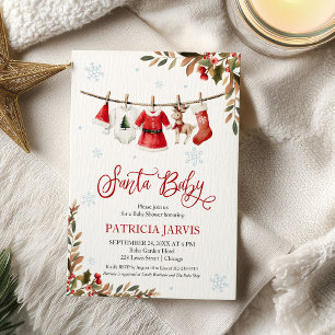 Santa Baby Weihnachtsmädchen Baby Shower Einladung