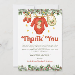 Santa Baby Weihnachtswäscheleine Baby Shower  Dankeskarte