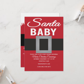 Santa Baby Weihnachtszeit Baby Shower Einladung