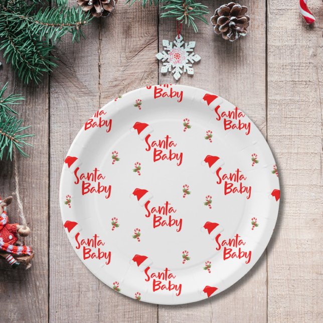 Santa Baby Winter Baby Dusche Pappteller (Von Creator hochgeladen)