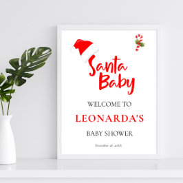 Santa Baby Winter Baby Dusche Willkommen Poster