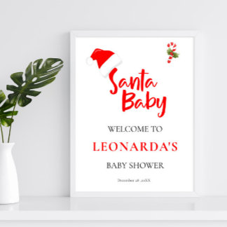 Santa Baby Winter Baby Dusche Willkommen Poster