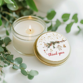 Santa Baby Winter Babydusche Danke Runder Aufkleber