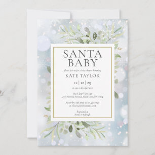 Santa Baby Winter Snow Baby Dusche Invi Einladung