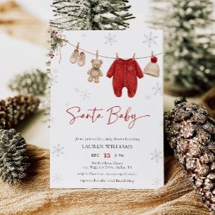 Santa Baby Winter Weihnachts-Baby-Party Einladung