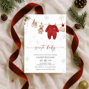 Santa Baby Winter Weihnachts-Baby-Party Einladung