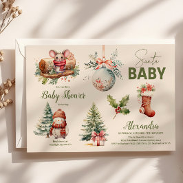 Santa Baby Woodland Winter Weihnachtsdusche Einladung