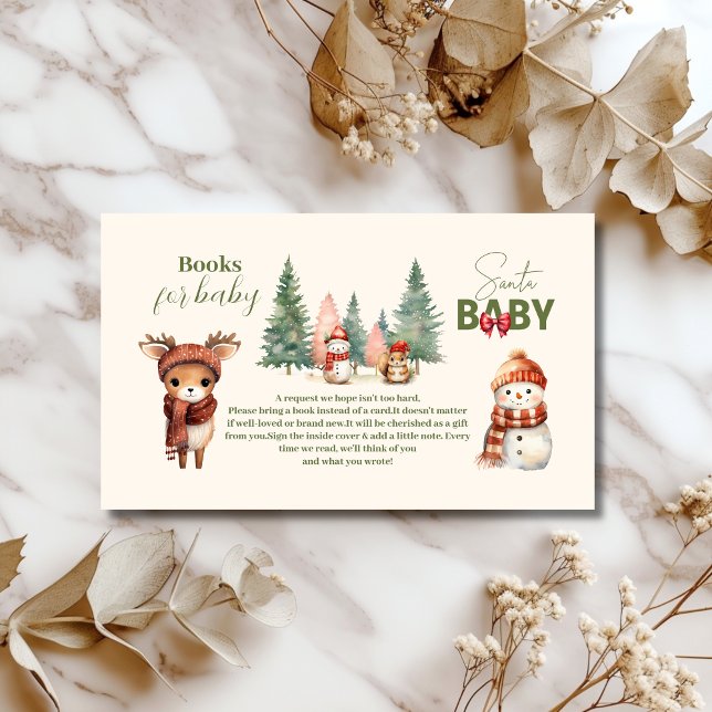 Santa Baby Woodland Winterbücher für Baby Begleitkarte (Von Creator hochgeladen)