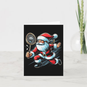 Santa Badminton Player Cool Sports Hobbies Christm Karte