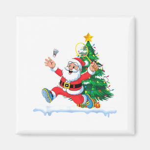 Santa Badminton Weihnachtsbaum Lichter Männer Frau Magnet