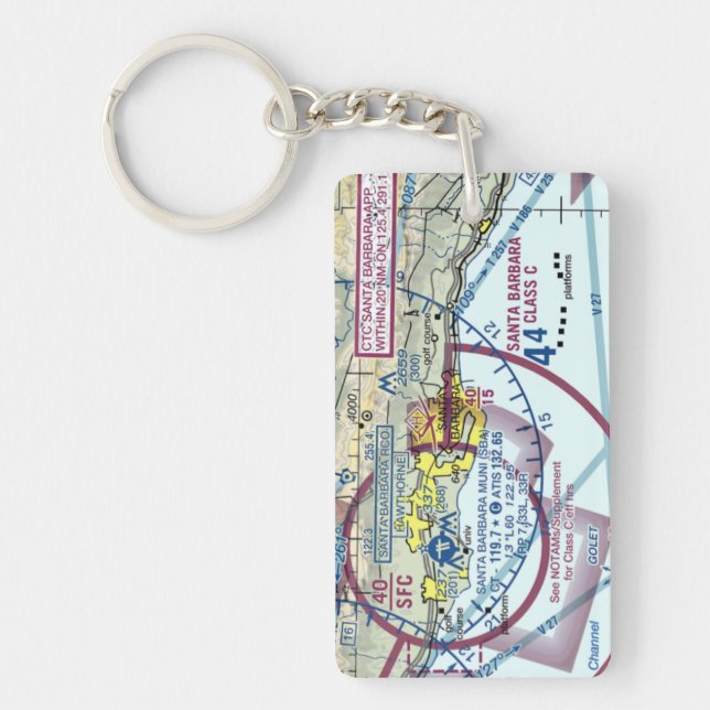 Santa Barbara Airport Chart / Taxistand Schlüsselanhänger (Vorderseite)