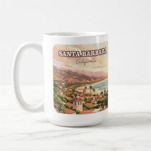 Santa Barbara Beach Central Coast California Retro Kaffeetasse