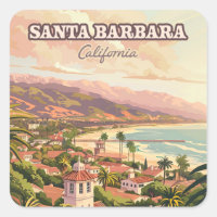Santa Barbara Beach Central Coast California Retro