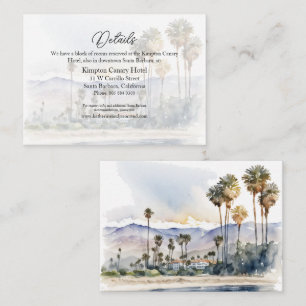 Santa Barbara Beach Wasserfront Hochzeit Begleitkarte