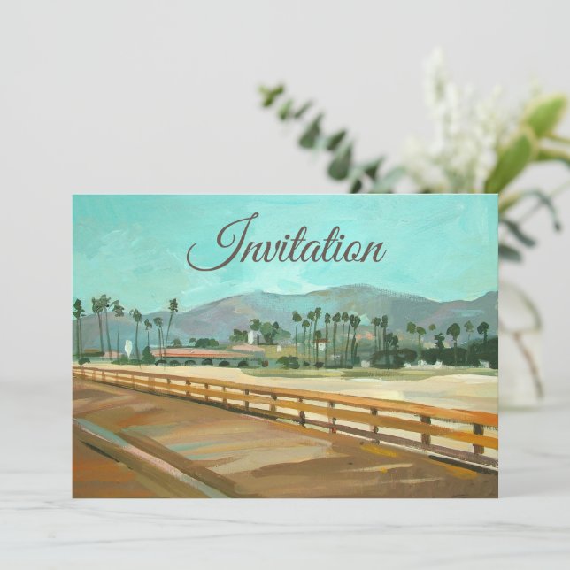 Santa Barbara, CA - Stearns Wharf Einladung (Stehend Vorderseite)