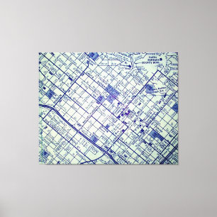 SANTA BARBARA, CA Vintag Map Leinwanddruck