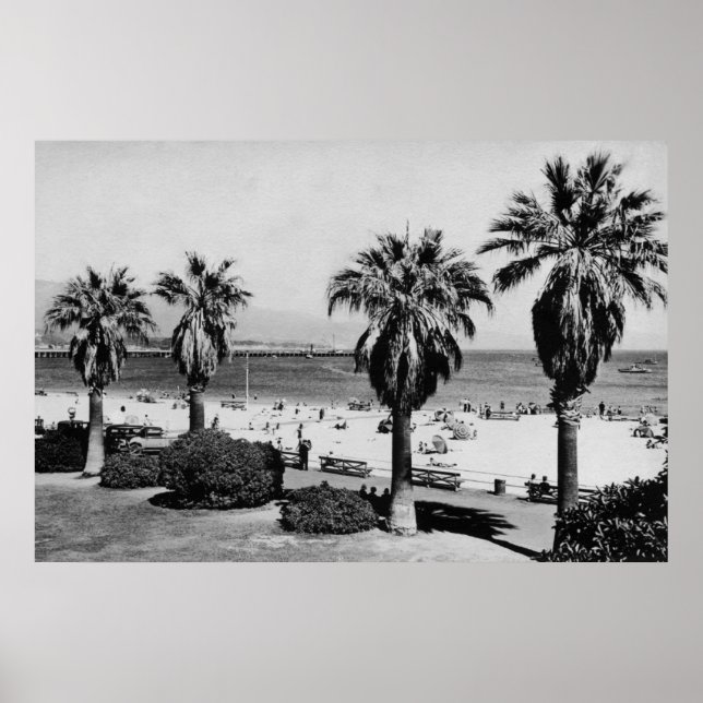 Santa Barbara, CA West Beach View Foto Poster (Vorne)