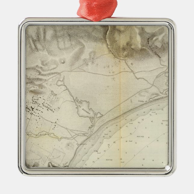 Santa Barbara, Calif Ornament Aus Metall (Vorne)