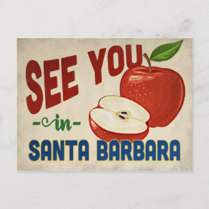 Santa Barbara California Apple - Vintage Travel Postkarte