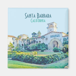 Santa Barbara California Courthouse Wassercolor Ma Magnet