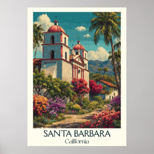 Santa Barbara California Kunstdruckerei   Spanisch Poster