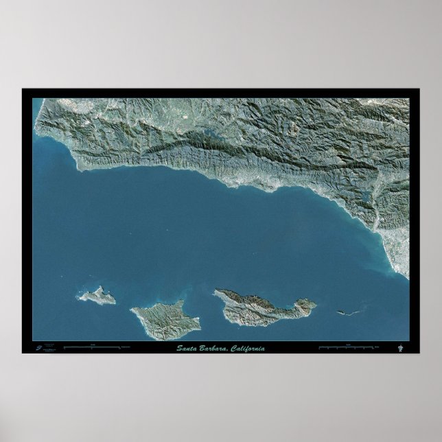 Santa Barbara, California satellite poster photo (Vorne)