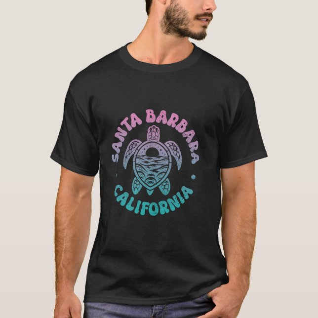 Santa Barbara California Surf Sea Turtle Beach Sur T-Shirt (Vorderseite)