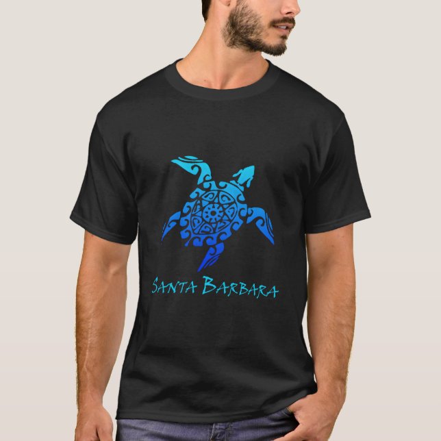 Santa Barbara California Tribal Sea Turtle T-Shirt (Vorderseite)