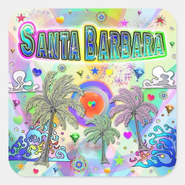 Santa Barbara Deep Dream Sticker (Vorderseite)