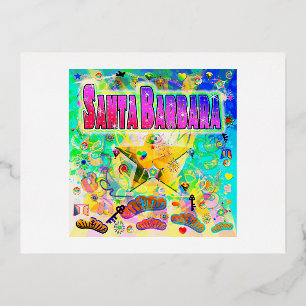 Santa Barbara Epoch Hour Postcard Folien Feiertagspostkarte