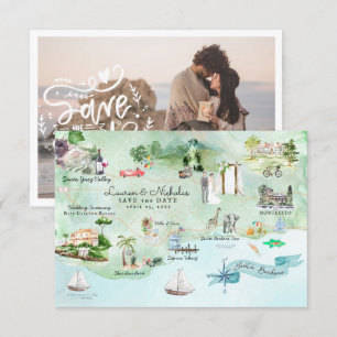 Santa Barbara   Hochzeit in Urlaubsort Fahrplan Einladung