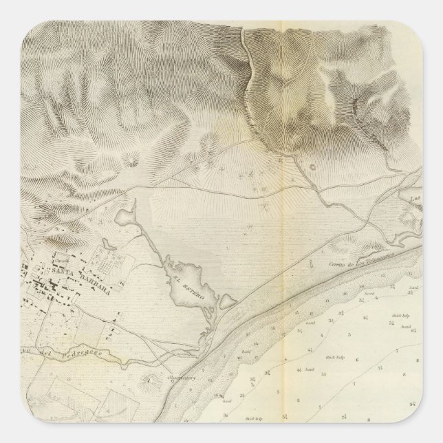 Santa Barbara, Kalif Quadratischer Aufkleber (Vorderseite)