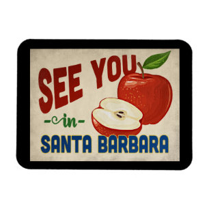 Santa Barbara Kalifornien Apfel - Vintage Reise Magnet