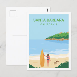 Santa Barbara Kalifornien Reiseort Illustration Postkarte