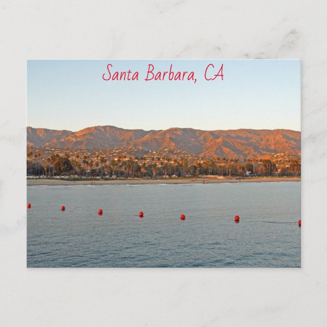 Santa Barbara, Kalifornien, Sonnenuntergangsberge Postkarte (Vorderseite)