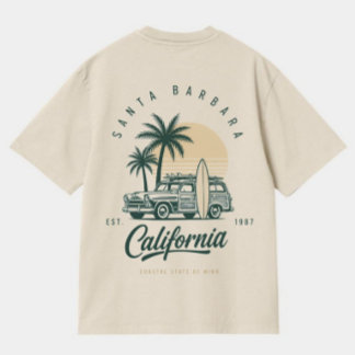 Santa Barbara Kalifornien Vintage Surf Station Wag T-Shirt