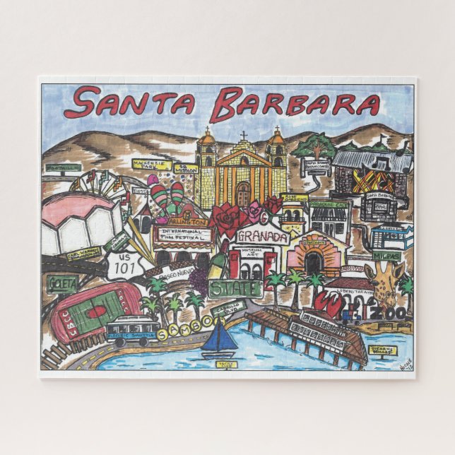 Santa Barbara Karte Puzzle (Horizontal)