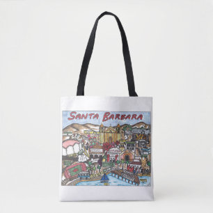 Santa Barbara Karte Tote Bag