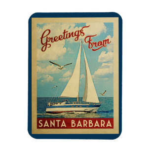 Santa Barbara Magnet Segelboot Vintage Kalifornien