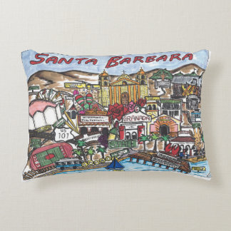 Santa Barbara Map Accent Pillow Dekokissen