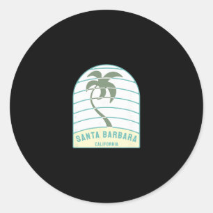 Santa Barbara Strand Kalifornien Palme Ca Urlaub Runder Aufkleber
