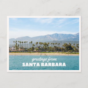 Santa Barbara Warf Palmen Retro Vintage Reise Postkarte